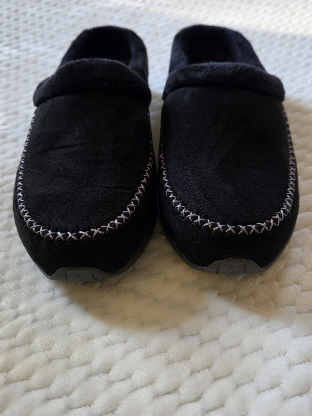 Easy Spirit ESTRAVELSLIP2 Faux Fur Slip On Mule Slippers Black 7W